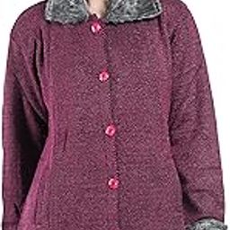 Women's Woollen Fur Collar V-Neck Buttoned Coat/Cardigan with Pockets Stylish Party Winter Wear Sweater-image-56