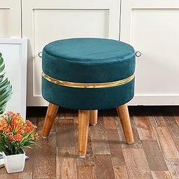 Ottoman Pouffes Seating Stool for Living Room Puffy Stool Chairs for Living Room Foot Stool with Cushion for Living Room 16 X 16 X 17 Inches-image-99