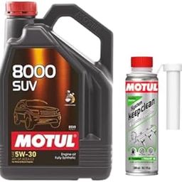 Motul 8000 SUV 5W30 (5L) API SP Fully Synthetic Engine Oil for Petrol & Diesel Cars with System Keep Clean Gasoline (300ml) Combos-image-33