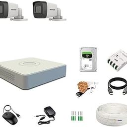 Clocite HIKVISION 4 Channel DVR with 5MP 2 Bullet Cameras with Audio Recording (Day/Night Vision) + 1TB HDD + Copper Cable Roll (1+3) 4 CH Power Supply + BNC & DC Full Combo Kit-11