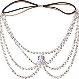 vama Silver Layered Leg Thigh Chain Crystal Rhinestones Body Chains Sparkly Jewelry Accessories for Women & Girls-picture-45