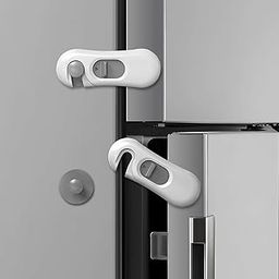3-Pack Child Proof Refrigerator Lock with 3M Adhesive - Multi-Use Kids Safety Locks for Fridge, Oven, Cabinets, Drawers (No Tools Needed) - Baby & Pet Proofing-image-57