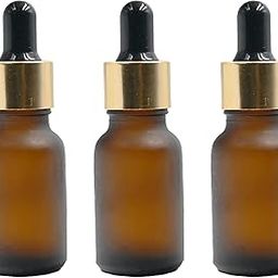 Happy Packaging 15ML Amber Frosted Round Empty Glass Bottle | Glass Dropper | Gold Sleeve | Silcon Black Teat | Refillable | Leak Proof For Essential Oils | DIY Perfumes | DIY serums (9)-image-64
