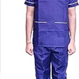 Primestore India Unisex Scrub Suit with Piping set V-Neck 3 Pocket Top and Cargo Type Trouser (36 small, Navy Blue)-image-84