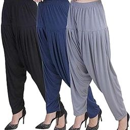 Women Drawstring Viscose Patiala Pants Pack 3 Breezy and Stylish for Any Occasion-image-66