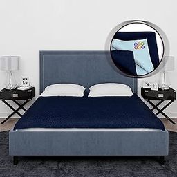 BeyBee Quick Dry Sheet for New Born Babies|Instadry Anti-Piling Fleece Extra Absorbent Bed Protector Mattress, Reusable Waterproof baby Cot sheet for Toddler Infant Double Bed size 260x200cm Dark Blue-image-77