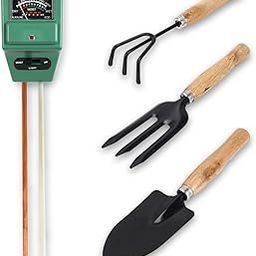 FreshDcart Solar pH Meter for Soil Testing - New 3 in 1 Soil Moisture Sensor, Soil pH Meter for Agriculture & Solar Light Meter, Moisture Meter for Plants, Acidity Tester with 3 Gardening Tools-24