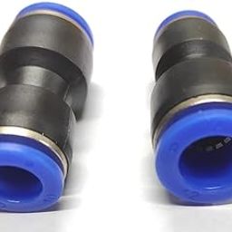 8 MMX 12MM Pneumatic joint Type Equal Air Line Straight Push Connector Push in Joint Pneumatic Connector Quick Fittings Quick Size 8 X 12 MM (Pack of 2)-image-1