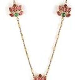 Gold-Plated Kundan Stone Studded with Beads Jewellery Set For Women and Girls – Perfect for Weddings and Special Occasions-7