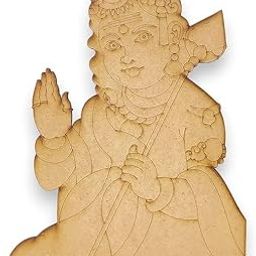 NIYA KRAFTS Decorative MDF Wood Wall Art, 10 x 10 cm, Laser-Cut Design, Brown, Set of 5-image-94