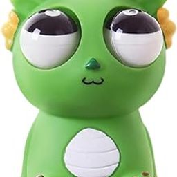 TREK TOYS WORLD Funny Dragon Pinch Toy | Squishy Dinosaur with Pop-Out Eyes | Stress Relief Squeeze Toy for Kids & Adults (Green)-7