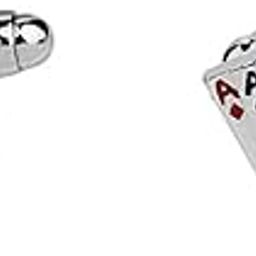 Silver Plated 4 Aces Poker Cufflinks for Men Boys Wedding Business Gift-image-70