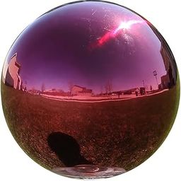 Lily's Home Gazing Globe Mirror Ball in Red Stainless Steel. (10 inch)-image-15
