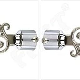 FAST CB30 Steel Abstract Pattern Curtain Rod End Cap (Silver, Standard) - Pack of 2pcs, lined-image-41