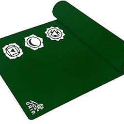Grip Yoga Mat | 36 x 75 Inches | 12mm Thick | 7 Chakras Design | Anti-Slip | Home & Gym | Men & Women | Green Color-image-95