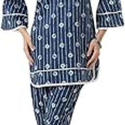 Women's Plus Size Pure Cotton Grey Floral Tunic with Palazzo Co-ords-25
