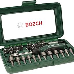 BOSCH 46-Piece Screwdriver Bit Set, 46 Pieces - 32 Screwdriver Bits, Nut-setters in 12 Sizes, Magnetic Universal Holder, Rachet Screwdriver, Green, Hard Case-12
