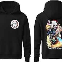 Men Back Printed Hoodie | Stylish and Trendy Streetwear Hoodies | Demon Slayer Anime Hooded Tshirt for Men-image-71