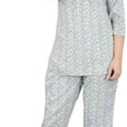Women Rayon Grey Printed Night Suits-image-90