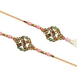 Handicraft Storeroom presents Traditional Designer Lumba Rakhi for Brother on Raksha Bandhan gift(Neon Pink)-image-20