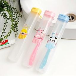 Prostuff.in 2 Pcs Toothbrush Holder with Cap Antibacterial Toothbrush Case Cover, Travelling Accessories Multi Color-15