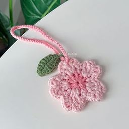 Handmade Crochet Cherry Blossom Keychain-image-33