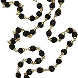 Rudraksha Mala With Gold Plated Caps (54+1=55 Beads) (1 Pc)-image-9