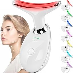 Xenos 7 Color Light Based Facial and Neck Massager - Face Massager Tool for Skin Care at Home, Glossy White-image-15