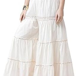 Women's Embroidered Cotton Flared Garara/Sharara (Free Size Waist 28 to 40 Inchs)-image-97