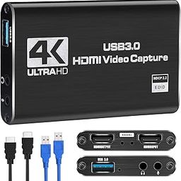 Capture Card, Video Capture Card 4K 1080P 60FPS, HDMI Capture Card Switch, Game Capture Card USB 3.0 for Live Streaming Video Recording, Screen Capture Device Work with PS4/PC/OBS/DSLR/Camera-13