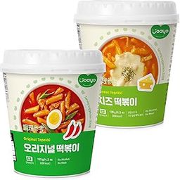Joayo Original+Cheese Topokki Rice Cakes with Spicy & Rich Flavorful Savory Sauce 120g, Pack of 2, The Product of Korea (Famous Korean Street Food)-image-87