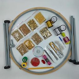 THOORIGAI - Spread Positivity 18 Inch Aari/Maggam Work Stand and Wooden Frame for Embroidery Work, Tambour Stand, Cot, Kit-image-17