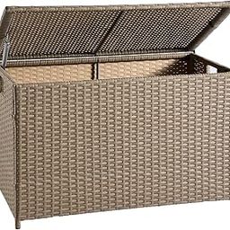 MOORLITER Wicker Storage Trunk, 30 x 17 x 18 inches, 160L, Handwoven Wicker Chest with Stay-Open Lid, Supports 200 lbs, Rustic Natural-1