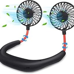 Karya Siddhi Traders Portable Neck Fan comes with USB Rechargeable, Hands-Free Bladeless Mini Fan with 3 Speeds Mode, 48 Air Outlets, Portable Wearable Design for Travel, Sports, and Office - Black-image-36