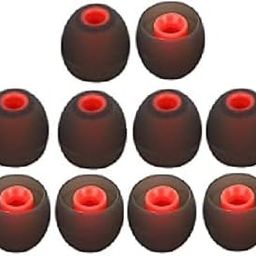 RUWEL Replacement Earphone & Handfree Silicone Rubber Medium Size 5 Pair Caps for Realme Boat Oppo Vivo Samsung One Plus Airpods, Earbuds, Bluetooth Neackband(10p Ear Pads) (Black Red 5-Pair)-image-39