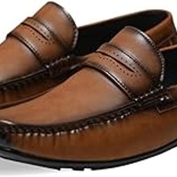 Synthetic Leather Casual Loafers/Comfortable Lightweight/Padded Insole Black Color Shoes for Men-image-77