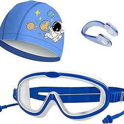 Swimming Goggles for Kids 6-14 Boys, Swimming Accessories for Kids Blue Swimming Glasses Suitable Pool Playtime Family Vacations Lessons Beach Trips Water Sports-image-52