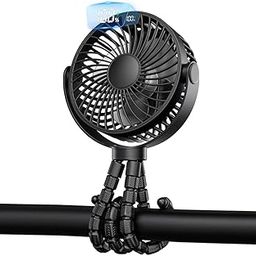 Verilux® USB Stroller Fan with Flexible Claws 5000mAh Rechargeable USB Fan with 4 Speeds Cordless Quiet Fan for Crib Handle, Desk, Safety Baby Seat-image-58