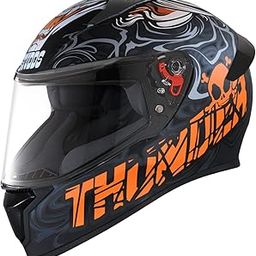 Studds Thunder Full Face Helmet D9 with Clear Visor (Matt Black N10, L)-11