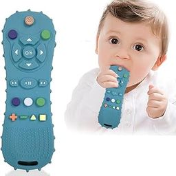 Tony Stark Remote Silicone Baby Teether for Teething Gums, Teether for 3+ Months Baby, Helps Biting Skills Development, Colour & Shape Recognition, Food Grade Silicone, Teething Toy for Infants, Babies, and Toddlers (Blue)-5