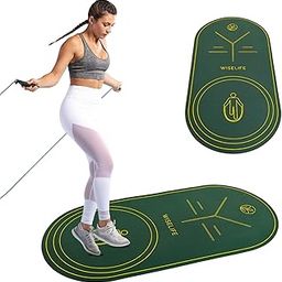 WiseLife Skipping Mat For Men, Women & Kids| Non Slip with Dual Grip Sports Skipping Rope Mat with Shock Absorbtion & Sound Insulation For Home, Excercise & Gym, Fitness & Outdoor Workouts- Green-picture-32