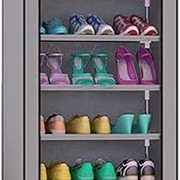 CMerchants Multipurpose Portable Space Saving/Rack Shelf Organizer 6 Layer Shoe Rack Organizer Stand (Grey), Metal, 300 Mm Depth-19