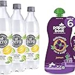 Paper Boat Lemon Lime Sparkling Water, Pack of 6, 600ml Each & Paper Boat Jamun, Fruit Juice, Zero Sugar Low-Calorie Drink (Pack of 6, 200ml each)-13