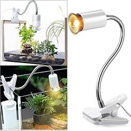 VAYINATO® White Reptile Heat Lamp Turtle Lights with Clip, UVA UVB Bulbs (50W) Aquarium Basking Lamp Adjustable Holder and Intensity Suitable for Birds During Winter & Reptiles by Petzlifeworld-24
