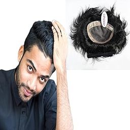 EUPHORIA® 9x7 Original FINE R MONO Hair Patch for Men 100% Natural Brown Human Hair Wig Install with Hair Toupee Tape, Clips or Glue-image-79