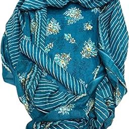 | Pure Cambric Cotton Floral Printed Salwar Suit with Dupatta| Unstitched Dress Material for Women | Traditional Pakistani & Indian Suit Set | Soft Breathable Fabric-image-95