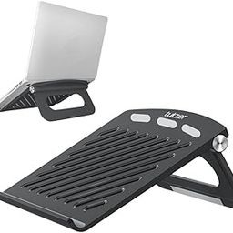 Tukzer Foldable Laptop & Tablet Stand Riser for Laptop/MacBook/Notebook Up to 15.6-Inches, with Multi-Angle Adjustment, Lightweight & Ergonomically Designed (Black)-12