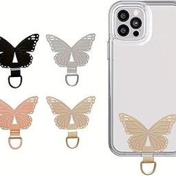 SHOPVILLA Butterfly Phone Tether Tab Universal Phone Lanyard Patch Without Adhesive, Cell Phone Replacement Pad Anti-Lost Attachment Hanging Metal Ring-picture-14