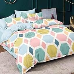 Jyotaksh 320 TC Soft Glace Cotton King Size Duvet Cover II Razai Cover II Quilt Cover II Dohar for Single Bed with Zipper (60x90 Inch) RY- 02-image-38