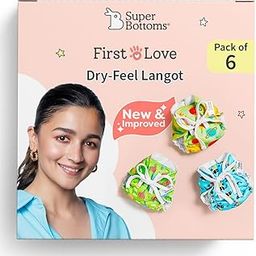 SuperBottoms DryFeel Baby Langot 0-6 months l Organic Cotton Modern Baby Nappy l Mess-free Langot with Gentle Elastics l Super DryFeel Top Layer l Diaper-free Time Essential | 6 Pack-29